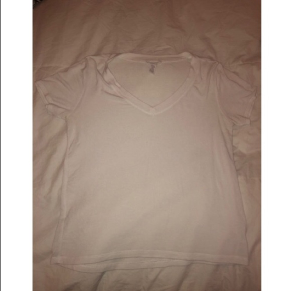 white v-neck shirt